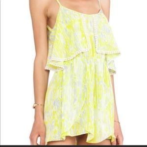 NWOT Lovers + Friends yellow/grey dress, size S.